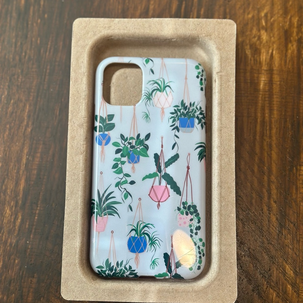 iPhone 11 Casely Hanging Plant Design Phone Case - Green, Blue, Pink